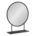 thumbnail image 1 of Kate and Laurel Rouen Modern Glam Round Metal Frame Table Mirror with Stand, Black, 1 of 5
