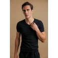 thumbnail image 3 of Men's Cottonique M17721 Latex Free Organic Cotton V-Neck T-Shirt (Black M), 3 of 5
