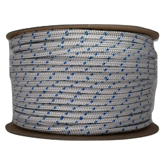 Polyester Rope 1/4 Inch x 300 ft - Braided Anchor Line, Halyards, Sheets & Control Lines - Low Stretch, Tightly Braided - Made in USA