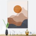 thumbnail image 1 of Designart Abstract Red Moon In Earth Toned Mountains II Canvas Wall Art, 1 of 4