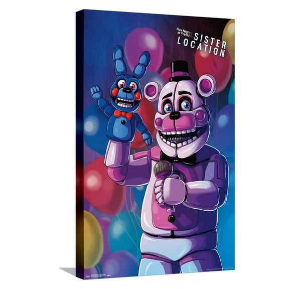 Five Nights at Freddy's: Sister Location - Funtime Freddy Canvas Wall Poster, 14.725" x 22.375"