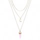 thumbnail image 5 of Bohemia Style Alloy Three-layer Necklace Moon Pink Crystal Pendant Women Dress Accessories, 5 of 5