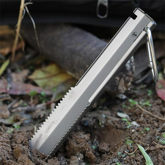TOMSHOO Titanium Garden Hand Serrated Shovel Outdoor Camping Hiking Backpacking Trowel with Clip