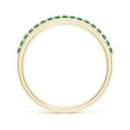 thumbnail image 2 of ANGARA Natural Prong Set Half Eternity Round Emerald Wedding Ring in 14K Yellow Gold for Women (Size-1.5mm) | May Birthstone, Birthday, Anniversary, Jewelry Gift for Women | Natural Emerald Ring, 2 of 10