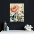 thumbnail image 4 of Nawypu  Pink Wall Art Floral Peony Decor Butterfly Art Blossom Flower Painting Botanical Canvas Prints Framed Nature Poster Spring Artwork for Bathroom Bedroom Living Room, 4 of 4