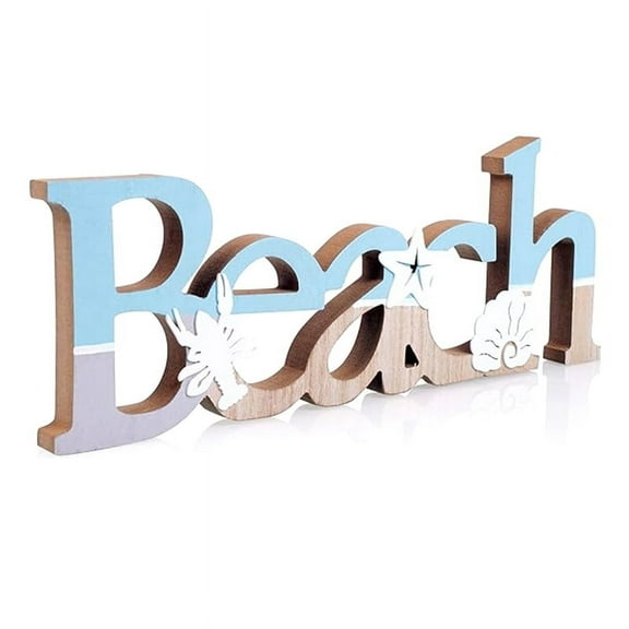 Wooden Beach Decor Sign, Free Standing Beach Decorations for Home, Beach Houses or Coa y4549