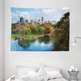 thumbnail image 1 of New York Tapestry, Central Park in Autumn with Lake Trees and Manhattan USA American Nature Image, Wall Hanging for Bedroom Living Room Dorm Decor, 80W X 60L Inches, Multicolor, by Ambesonne, 1 of 2