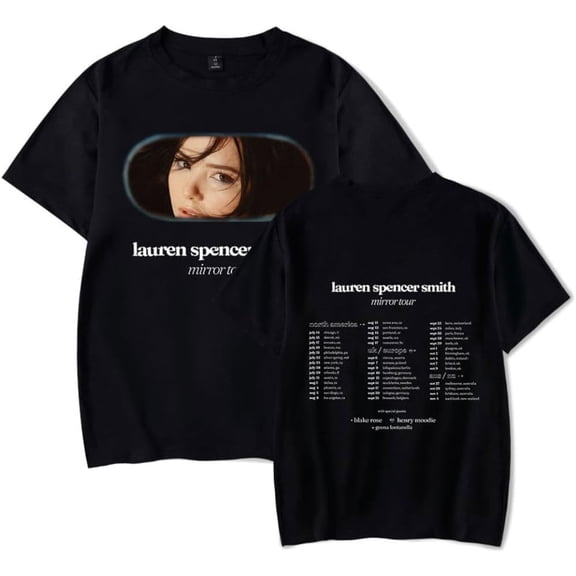 Lauren Spencer Smith Merch New T-shirt Mirror Journey unisex fashionable summer short sleeved top
