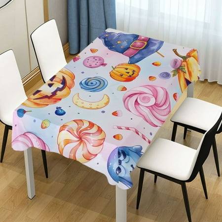 

ALAZA Magic Pumpkin Halloween Candy Rectangle Tablecloth Tablecover Dinning Table Cloth 60 x90
