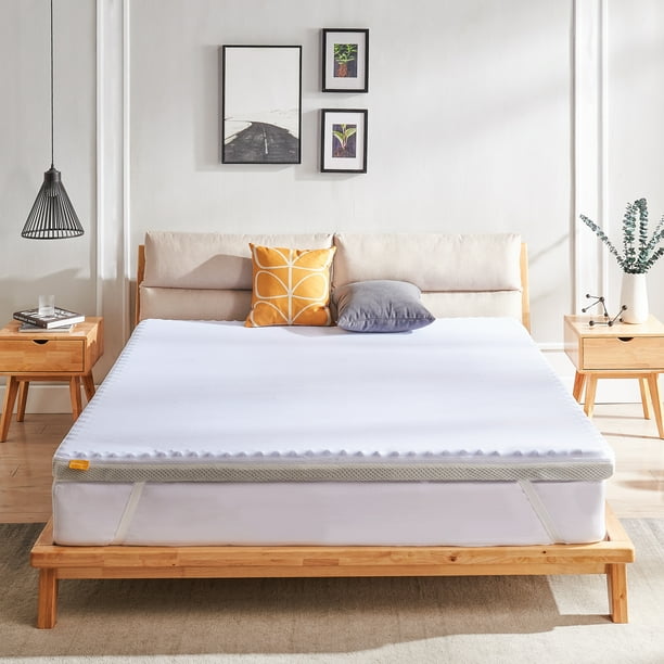 Smile Back 3 Inch Firm Mattress Topper California King Egg Crate For Pressure Relief Cooling Graphite Nbsp With Washable Cover Certipur Us Size Com Smile Back 3 Inch Firm Mattress Topper, King Bed Firm