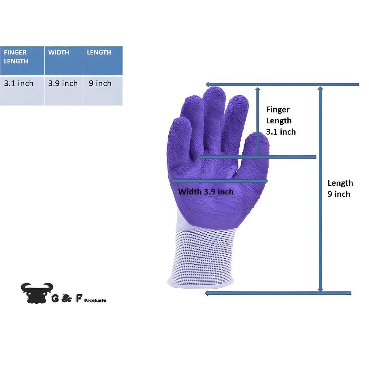 G & F Products Gloves Women's Large Multicolor Waterproof Gardening Gloves with Micro Foam Coating, 12 Pairs