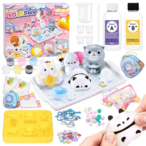 Kit para hacer squishies Crelloci Animal Taba con 6 moldes de animales