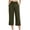 Army Green, variant on Women's Wrinkle Resistant Light Knit Capri Palazzo Trousers,High Smocked Waistband Side Pocket Walking Capri Pants Navy L