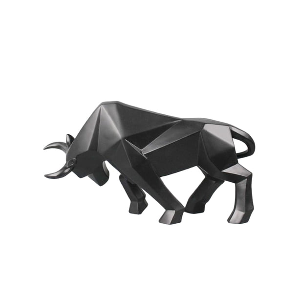 Escultura de toro de resina Hecha a mano Wosthever decoración del hogar negro