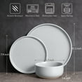 thumbnail image 6 of Vesteel 12-Piece Dinnerware Set, Ceramic Plates and Bowls Set with Makeup Clay for 4, Speckled Stoneware Dishes Set for Family, Microwave & Dishwasher Safe - Light Gray, 6 of 10