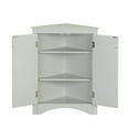 thumbnail image 3 of 32" Wood 2-door Bathroom Corner Cabinet with Adjustable Shelves Grey, 3 of 5