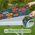 thumbnail image 6 of Pioneer Flower Floral Print Pattern Square Fitted Tablecloth with Elastic Edge,Square Table Cover,Washable Elastic Table Cover for Home Kitchen Party Decor 34"x34", 6 of 6