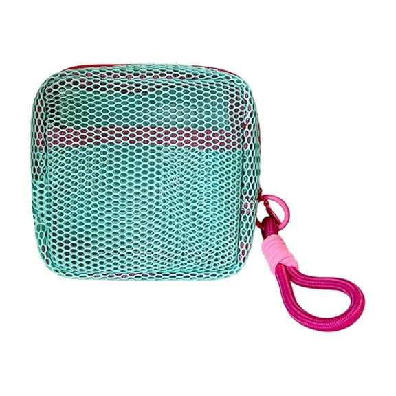 Mesh Beach Bag Portable Travel Toiletry Organizer Nylon Makeup Bag for Pool and Summer Vacation Green