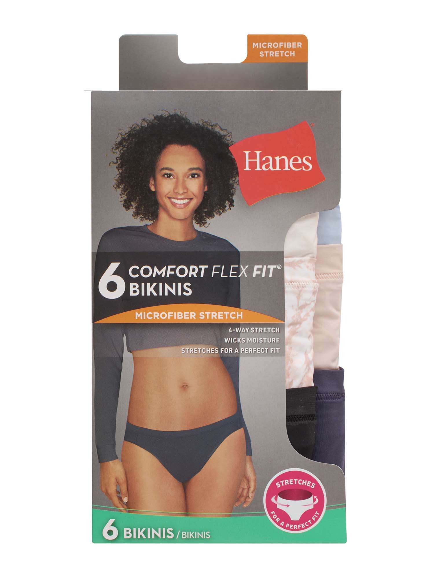 Hanes Women's Comfort Flex Fit Stretch Microfiber Modern Brief Underwear,  6-Pack 