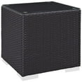 thumbnail image 1 of Modway Convene Aluminum and Rattan Patio Side Table in Espresso, 1 of 3