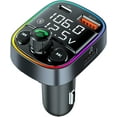 thumbnail image 1 of Car Hands-free Call Bluetooth Adapter, FM Transmitter with Charger, 7-color LED Light Mp3 Audio Music Stereo, 1 of 9