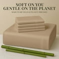 thumbnail image 4 of Sacred Thread Rayon Derived from Bamboo Sheets Twin XL Size, 18'' Deep Pocket Cooling Sheets for Hot Sleepers, 4 PC Cooling Sheets (Twin XL Size) (Light Khaki), 4 of 9