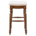thumbnail image 4 of Linon Marino 25" Upholstered Backless Counter Stool in Antique Walnut Wood, 4 of 8