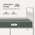 thumbnail image 6 of Amolife King Bed Frame, Metal Platform Bed with Vintage Curved Iron-Art Headboard, Easy Assembly, White, 6 of 6