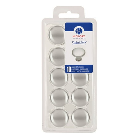Hickory Hardware Round Cabinet Knob 1-1/8 in. D 1 in. Satin Nickel 10 pk
