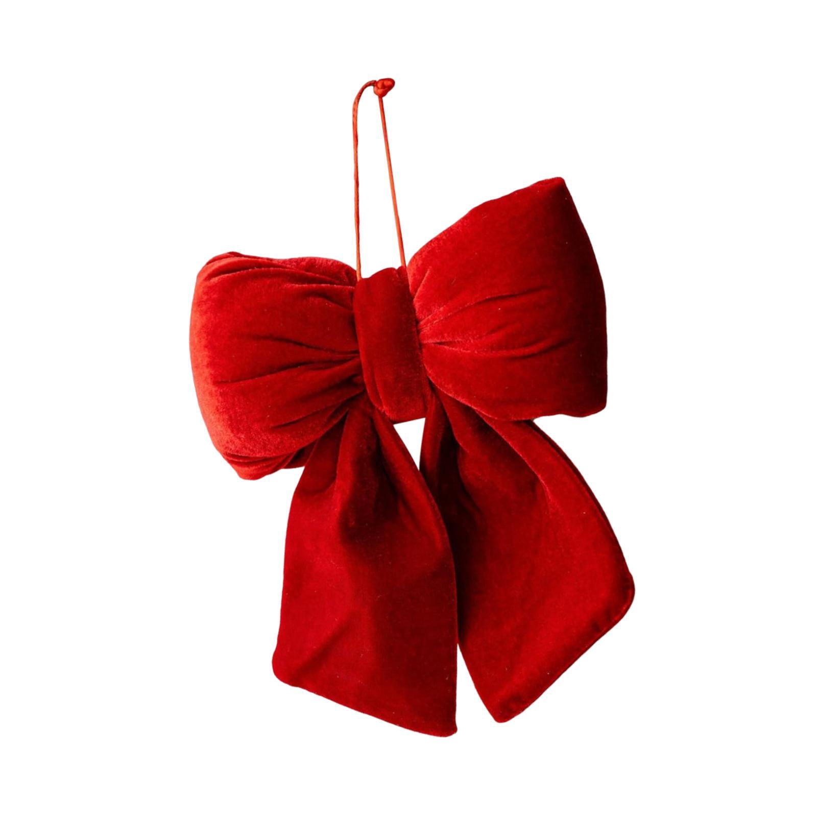 Dualoai Christmas Bow Soft Rustic Christmas Tree Decoration for Wedding Garland Door L