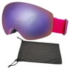 Anti-Fog Ski Snowmobile Goggles Snowboard Sunglasses Winter Sports Skiing UV Protection for Kids Adults - Black Gray Purple
