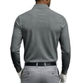 thumbnail image 4 of Fabrcox S-4XL Long Sleeve Polo Shirts for Men with Pockets Collared Work Shirt for Men Office Casual Plain Classic Fit Workout Golf Shirt Men Gray XXXL, 4 of 8