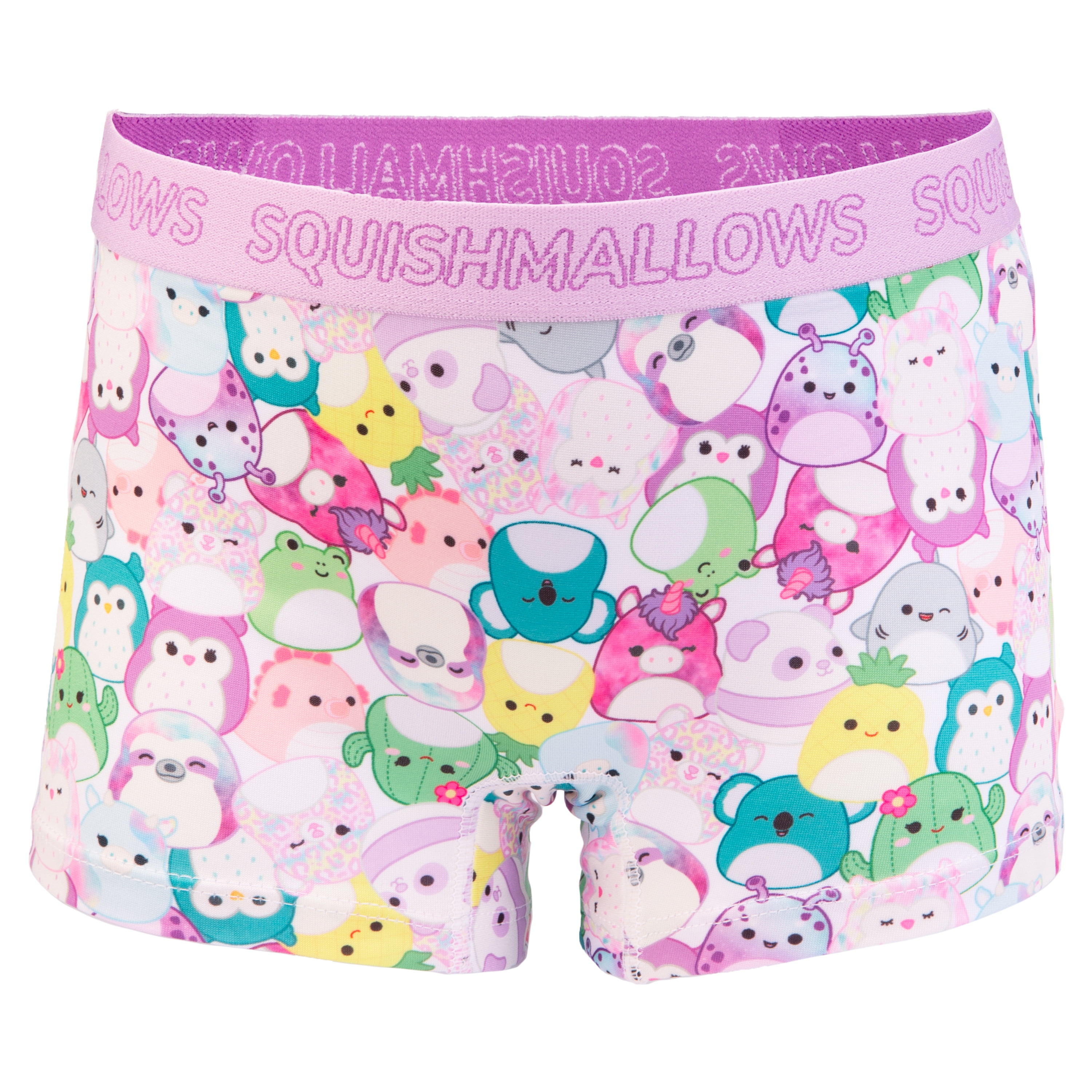 Squishmallow Girls Boyshort Character Underwear, 4-Pack, Size 4-10
