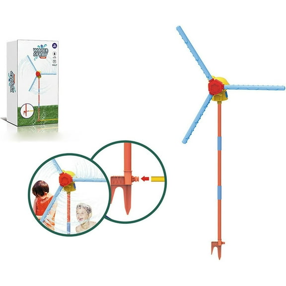 Windmill Water Sprinkler for Kids Summer Toys, 360° Rotating Splash Water Toys Outdoor Play, Backyard Lawn Sprinkler Water Play for Toddlers Pets Family, crazy daisy sprinkler