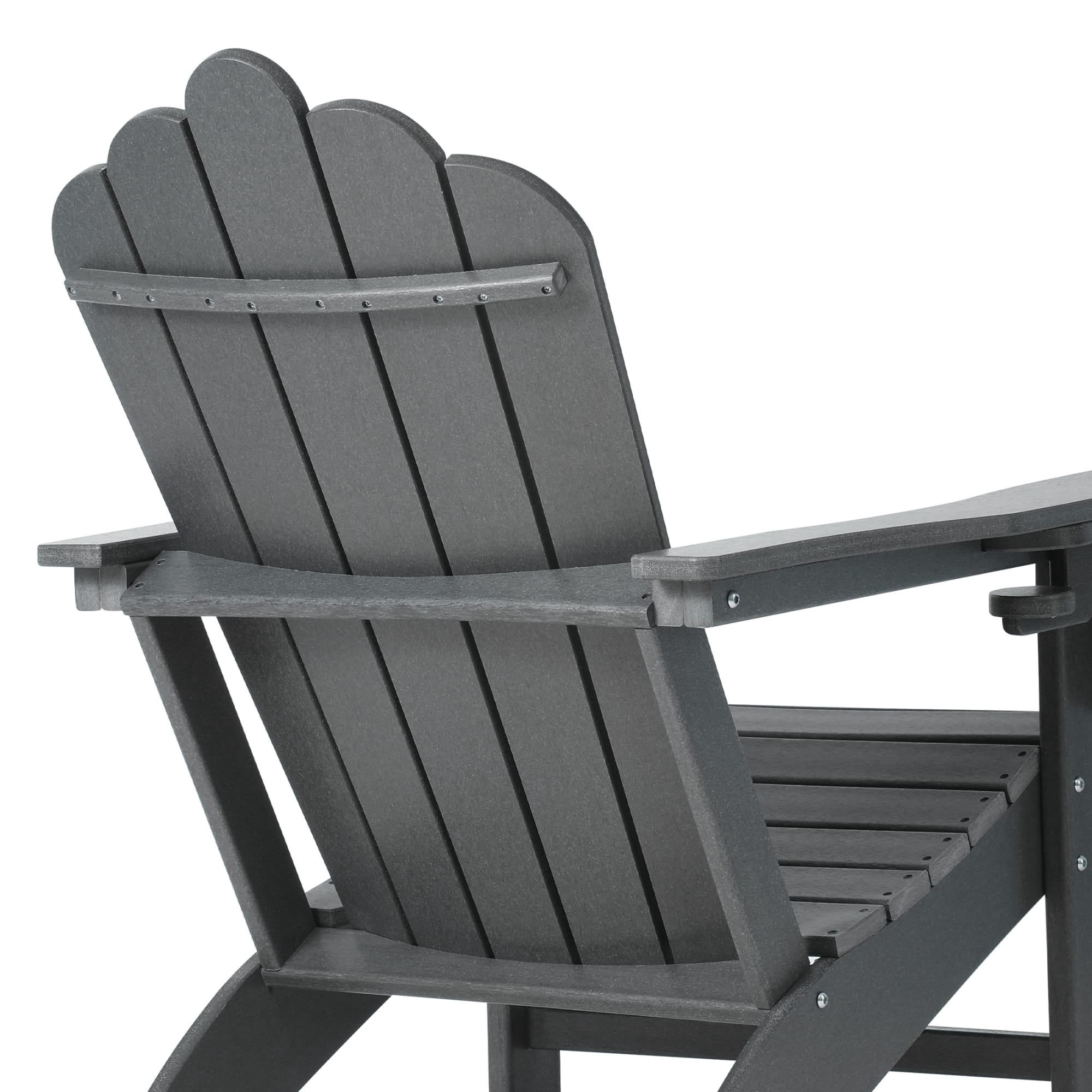 WestinTrends Highland Outdoor Patio HDPE Adirondack Chairs With Cup Holders (Set of 8), Gray