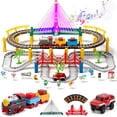 thumbnail image 3 of LINXUXIE 113 PCS Train Tracks Set, Locomotive Train Toys with Bridge Road and Sign, Birthday Gifts for 3-5 5-8 Year Old, 3 of 9