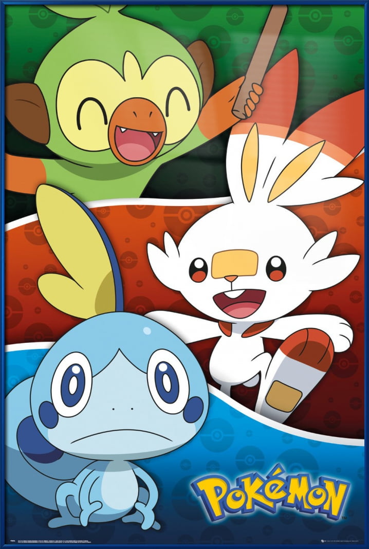 5x Pokemon Sword & Shield Region Starter Poster 24"x18"
