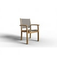 thumbnail image 4 of Perrin Stacking Teak Outdoor Dining Armchair in Taupe (Set of 4), 4 of 5