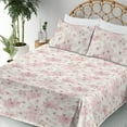 thumbnail image 3 of Ambesonne Romantic Fitted & Flat Sheet with Shams 4 Pcs Set, Flowers Vintage Spring, Queen, Cream Blush, 3 of 5