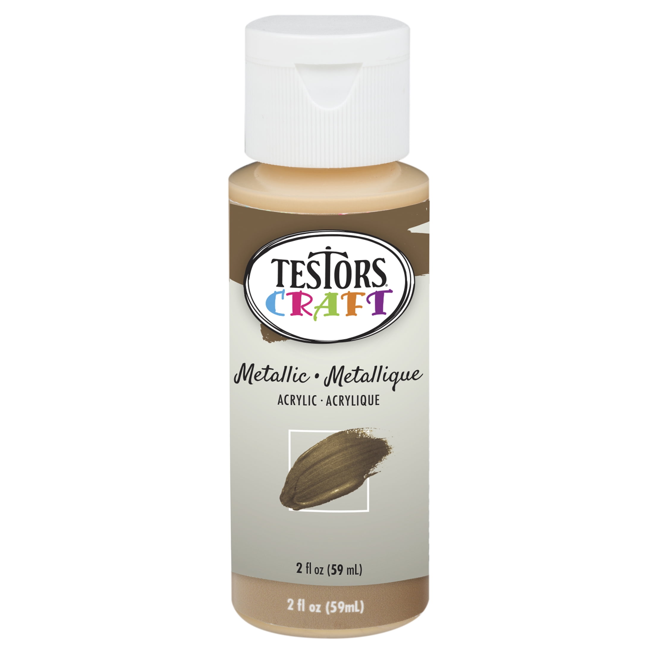 6 Pack, Gold, Rust-Oleum Testors Craft Metallic Acrylic Paint- 292496A, 2 oz. Bottle