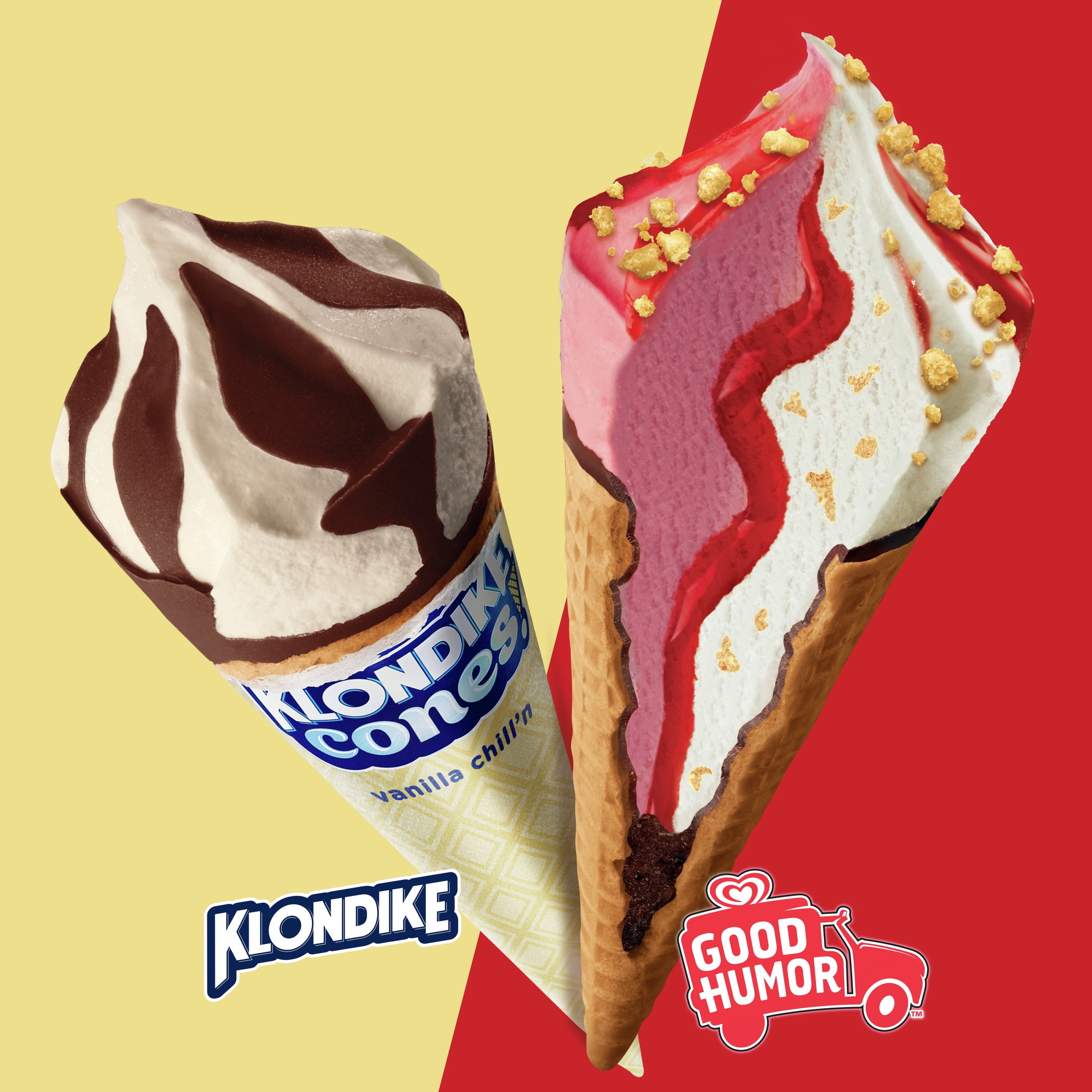 Klondike Cones Good Humor Strawberry Shortcake & Vanilla Chillin’ Ice Cream Cones Frozen Desserts, 8 Count