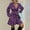 Purple, variant on MORTTIC Women's Elegant V-Neck Leopard Print Dress - Long Sleeve Belted Fit & Flare Dress for Spring/Summer