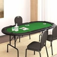 thumbnail image 2 of Mesa de póker VidaXL plegable para 10 jugadores, verde, con portavasos, 2 of 6