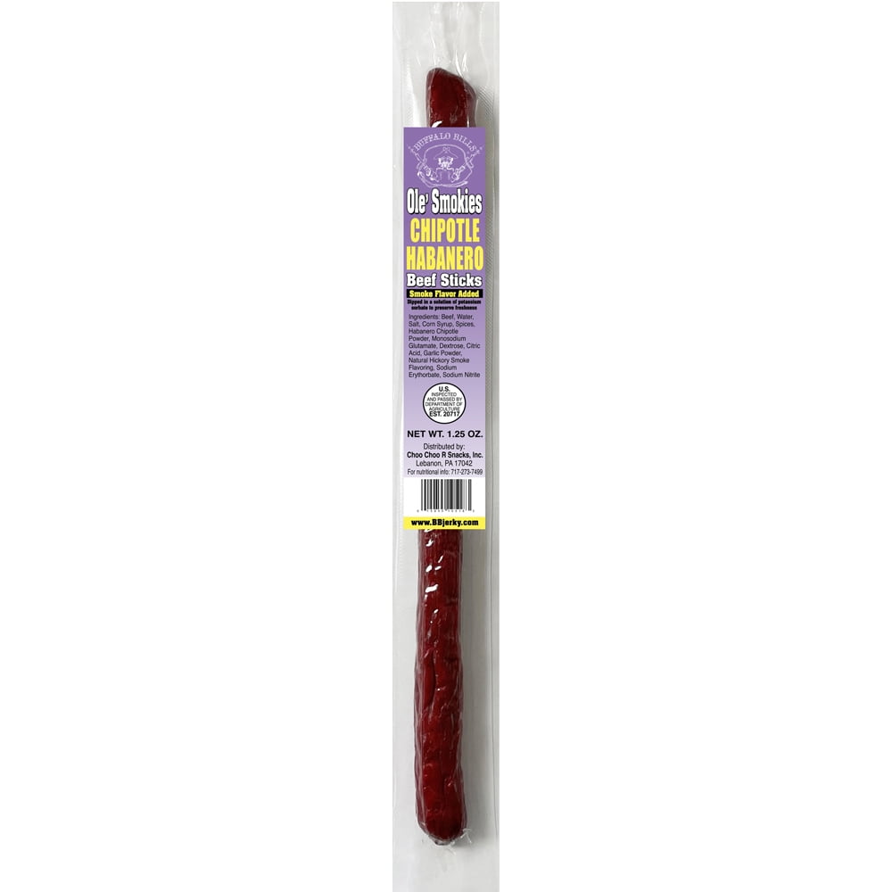 Buffalo Bills 15-ct Chipotle Habanero Ole Smokies (Beef Sticks) – Two 15-ct Tubs