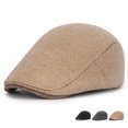thumbnail image 6 of Mgmyaa Men's Herringbone Flat Cap Beret Hat Vintage Newsboy Ivy Cap Classic British Style Pullover Headwear for Outdoor Casual Daily Wear Autumn Winter Accessory, 6 of 7