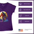 thumbnail image 6 of Full Moon Bigfoot Women's V-Neck T-shirt Hiking Sasquatch Hide and Seek Champion, 6 of 7
