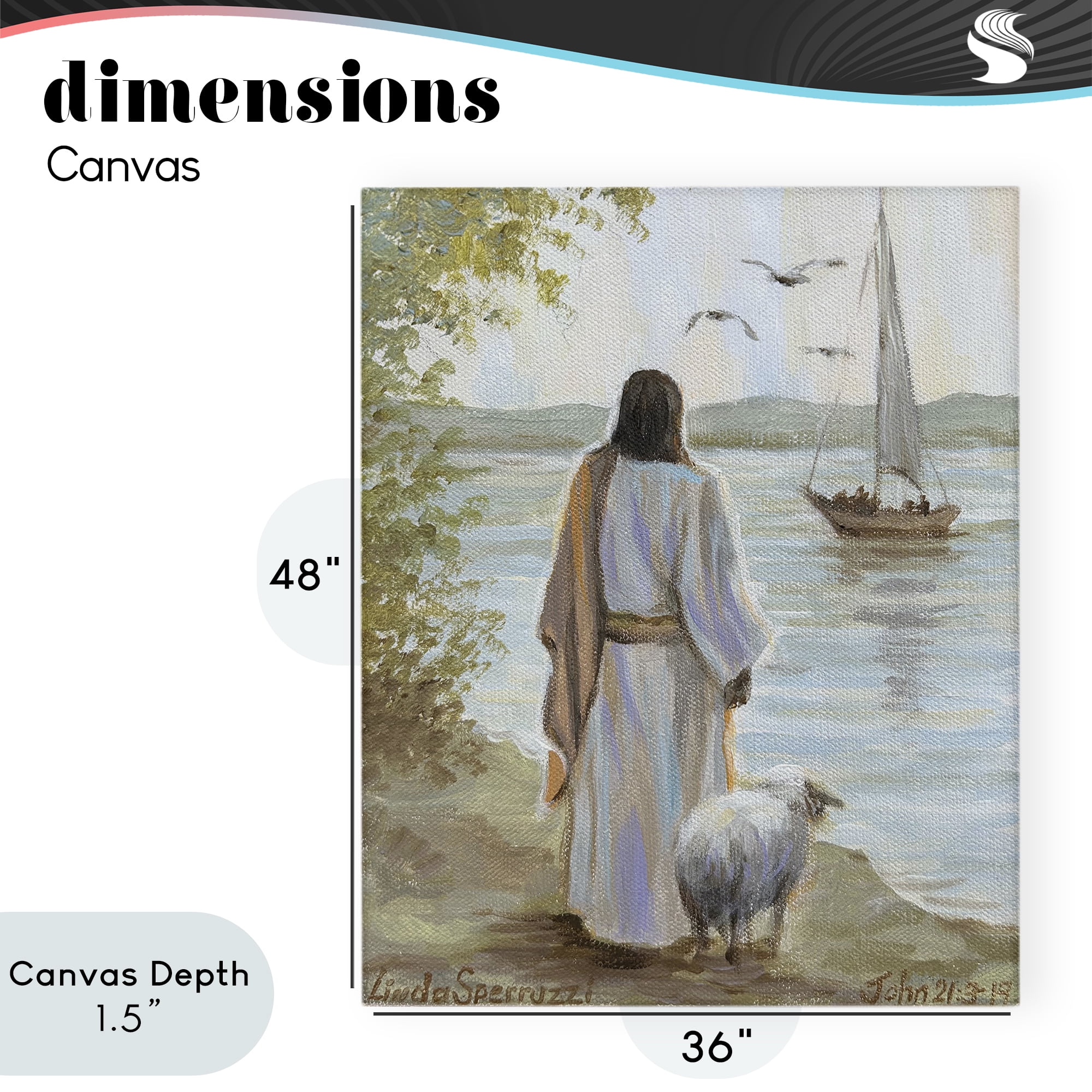 Stupell Industries Jesus Waiting Ashore Canvas Wall Art, design by Linda Sperruzzi