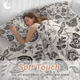 thumbnail image 5 of Black Spring Floral Bedding 3 Piece Duvet Cover Set Twin Size, Summer Botanical Farmhouse Vintage Soft Microfiber Comforter Cover with Zipper Closure & Pillowcases, FadeResistant Quilt Cover, 5 of 9