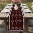 thumbnail image 5 of Brown Boho Cotton Linen Table Runner for Dining Kitchen, Retro Farmhouse Abstract Geometric Ethnic Art Wedding Outdoor Party Tablerunners, Dresser Scarf Coffee Tablecloth Runners 13x60 Inches, 5 of 8