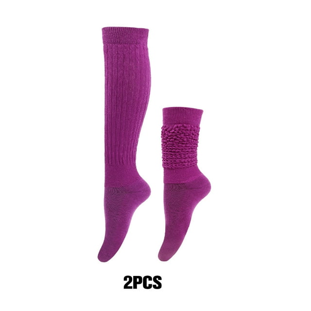 Ruiboury 2x Polyester Made Slouch Socks Breathable And Sweat-absorbing Exquisite Craft Comfortable To Wear Soft Texture Purple 1Set